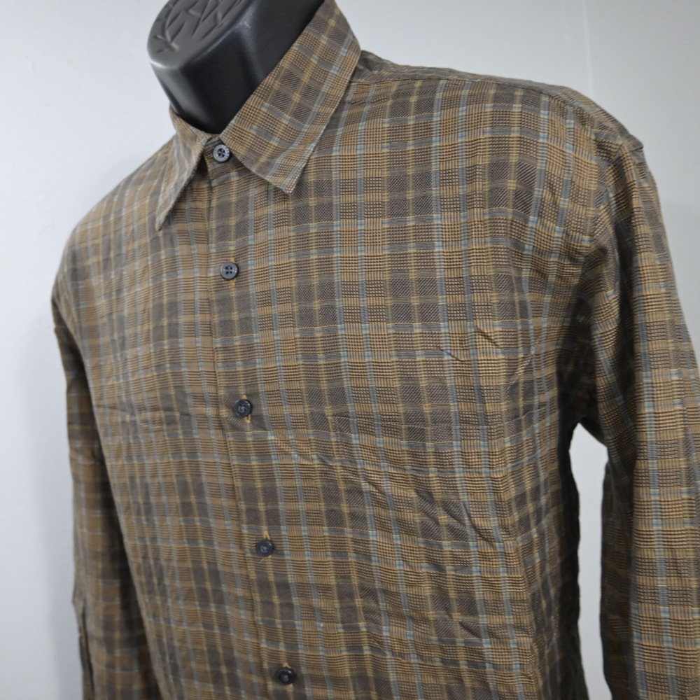 Robert Talbot Dress Shirt Plaid Long Sleeve Button Up Mens Size Medium